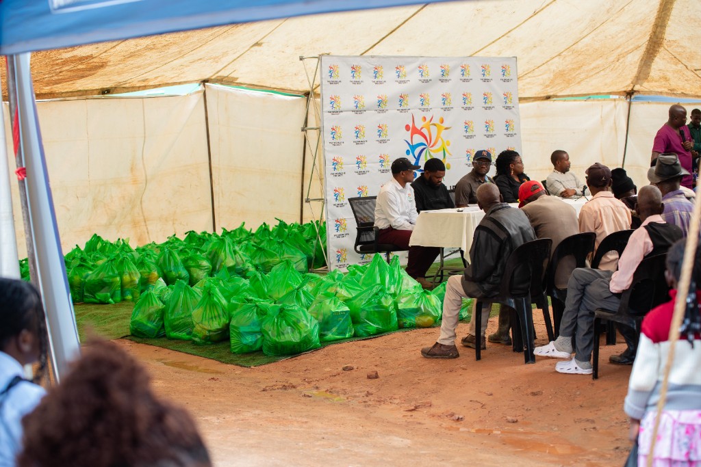 Green Christmas hampers prepared for delivery to elderly residents