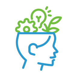 Innovative, practical education icon